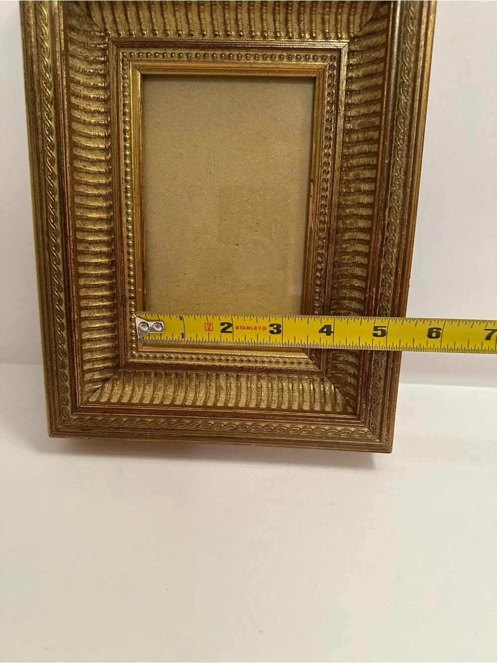 Gold Painted Wood Picture Frame 4” x 6” Picture